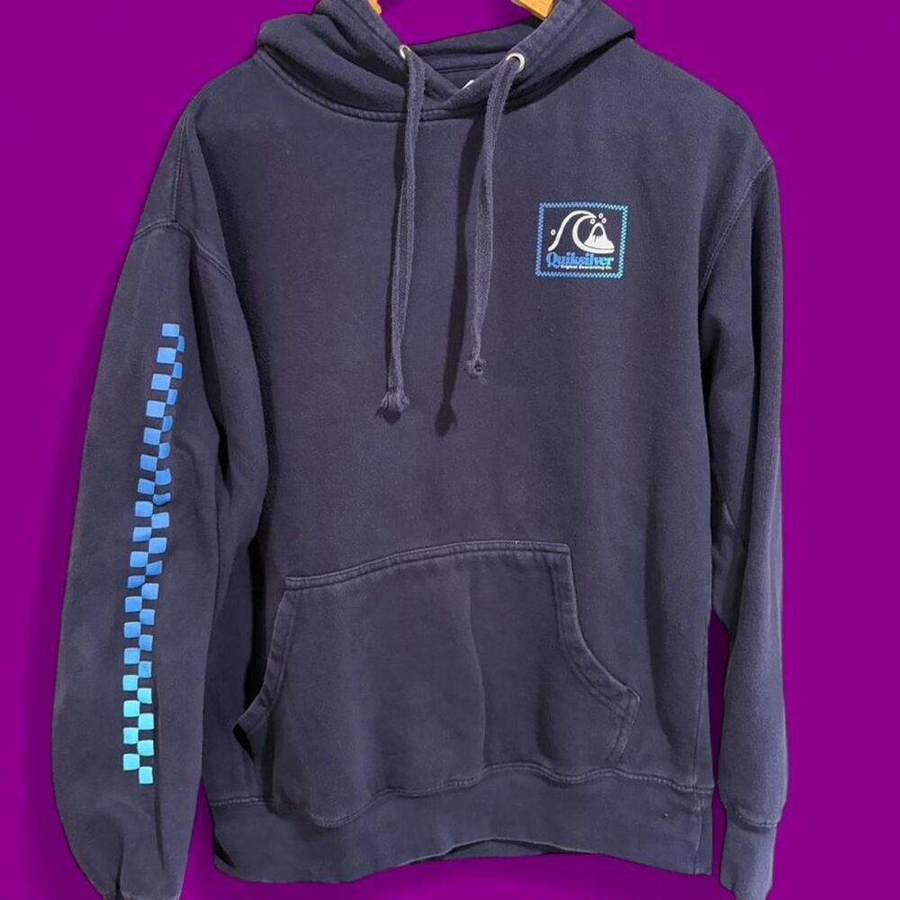 Quiksilver Men's Navy and Blue Hoodie